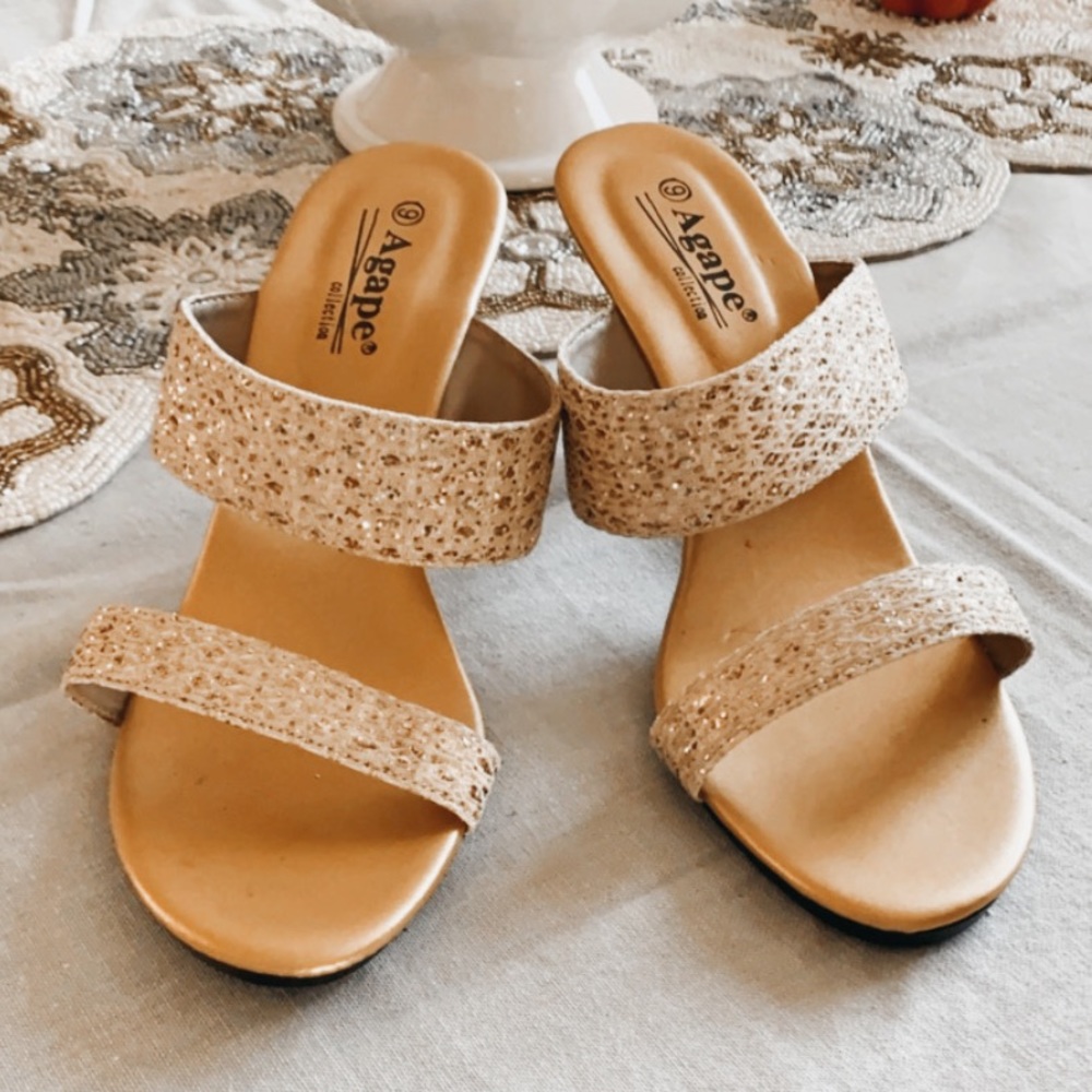 Sparkly Gold Heels